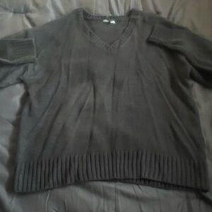 Women's V-Neck Gray Sweater